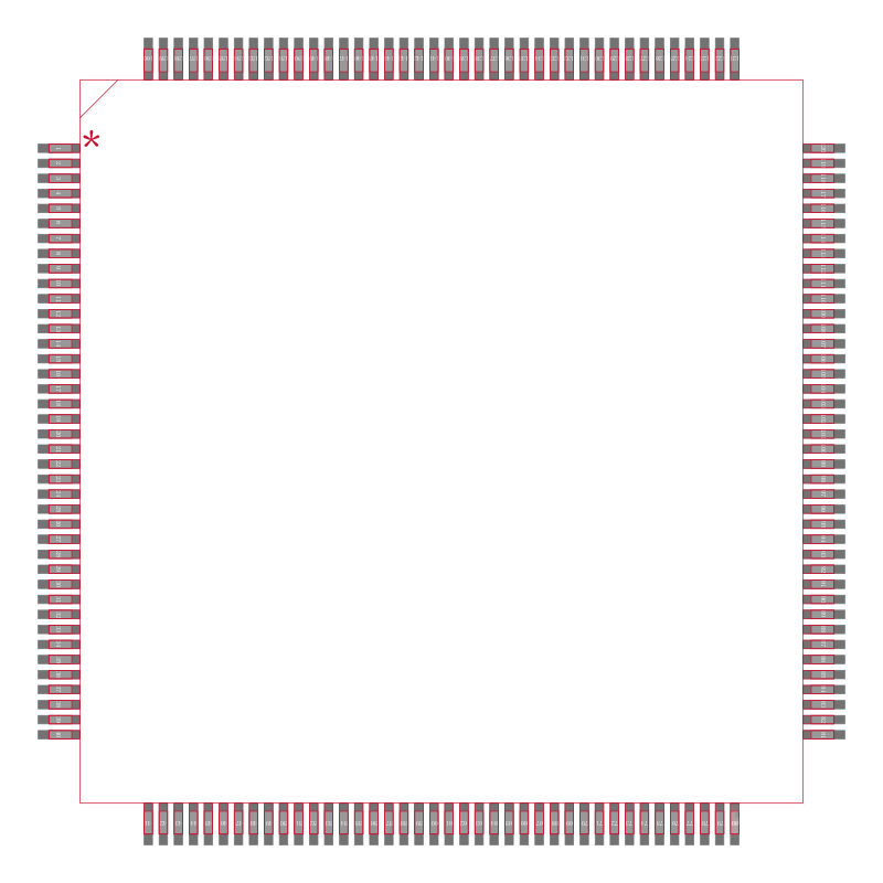CY37256VP160-100AXI封装焊盘图