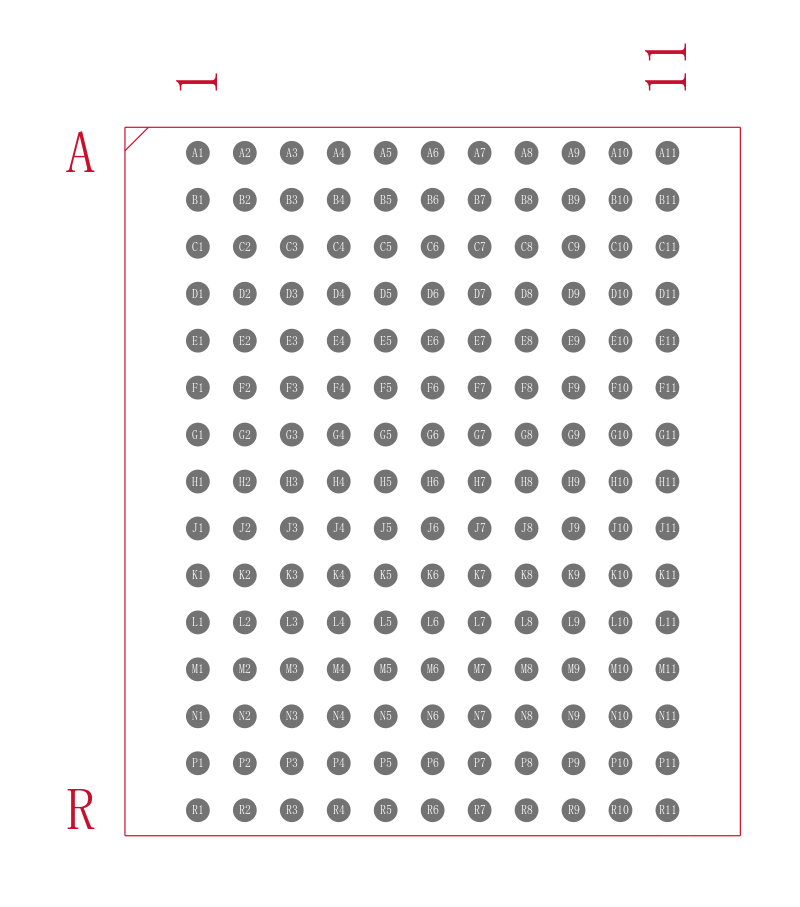 CY7C1414KV18-250BZXI封装焊盘图