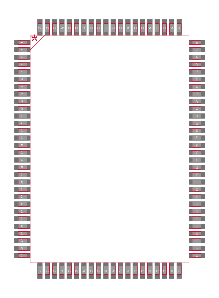 CY7C1480V33-200AXC封装焊盘图