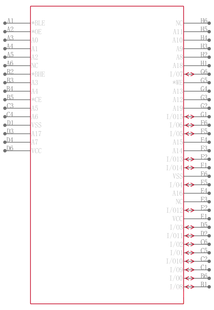 CY7C1061DV33-10BV1XI引脚图