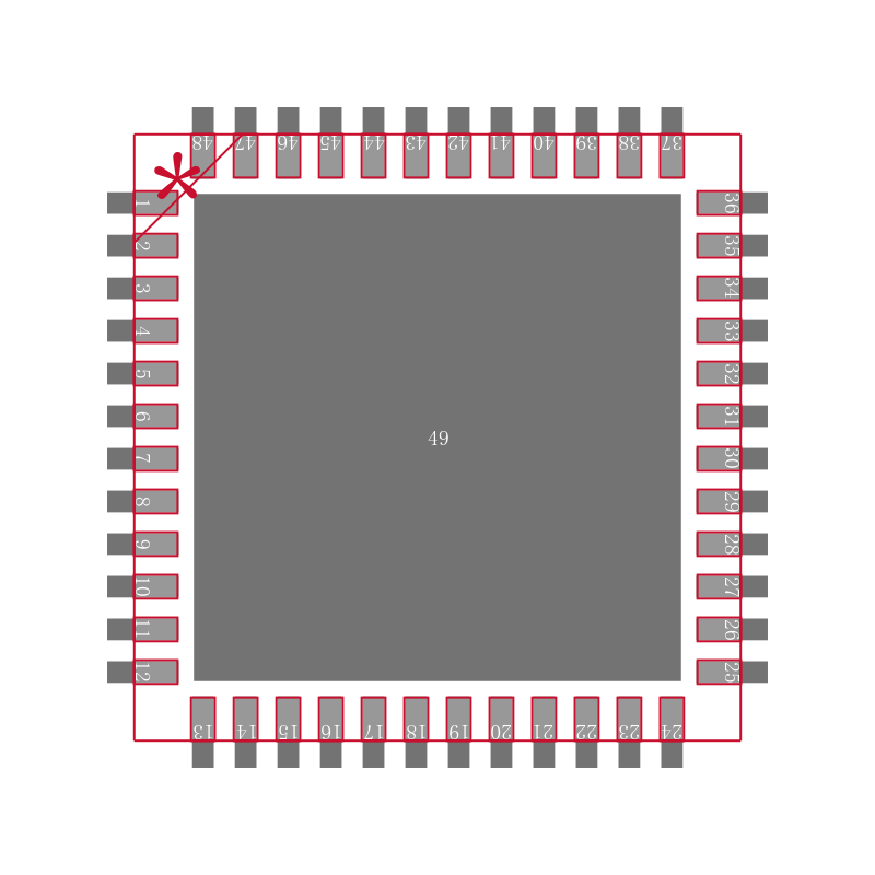 CY8CLED08-48LFXIT封装焊盘图