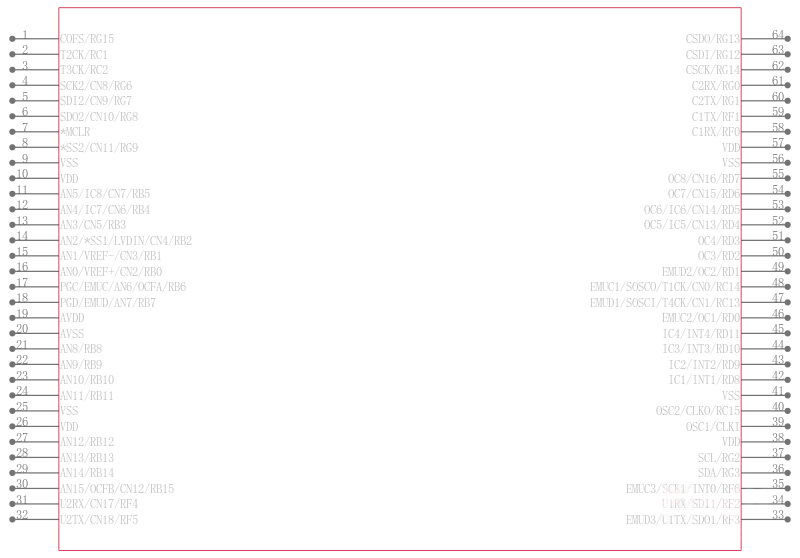 DSPIC30F5011T-20E/PT引脚图
